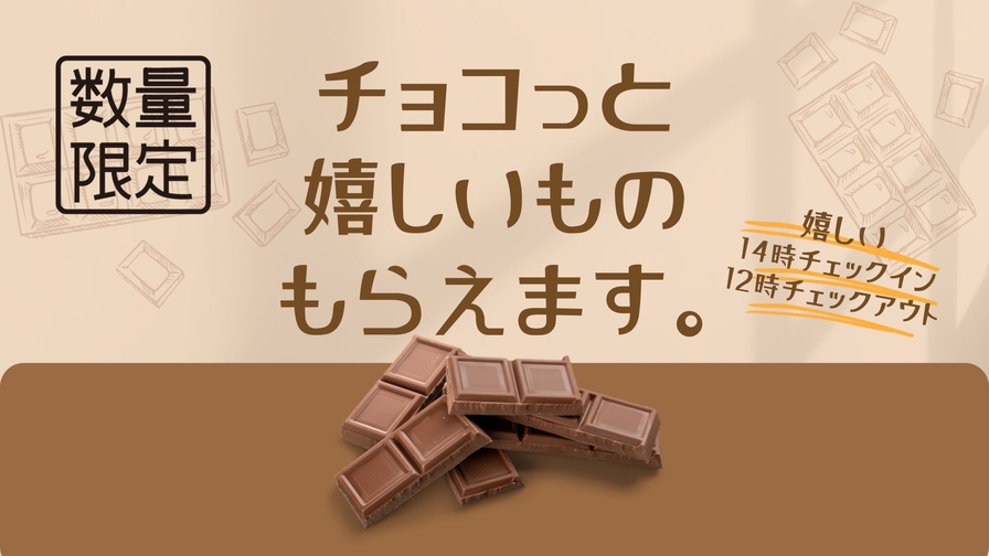 【14時から翌12時まで♪】ちょこちょこ嬉しいSTAY！チョコレート付きプラン
